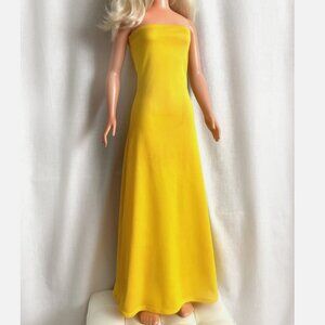 Yellow maxi dress for My Size Barbie Doll (36" tall) Handwork. New